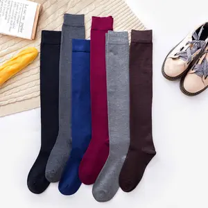 Custom Thigh High Socks Solid Color Women Wool Acrylic Over The Knee Long Polyester Socks For Girls