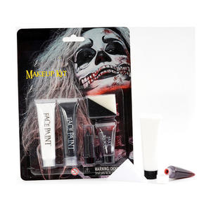 Черно-белая краска для лица Хэллоуин вампир поддельная кровь и аппликатор SFX макияж набор с <span class=keywords><strong>Black</strong></span> - Product Image 4