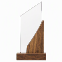 Trophée personnalisé en bois recyclé, plaque de reconnaissance écologique gravée, souvenir d'entreprise