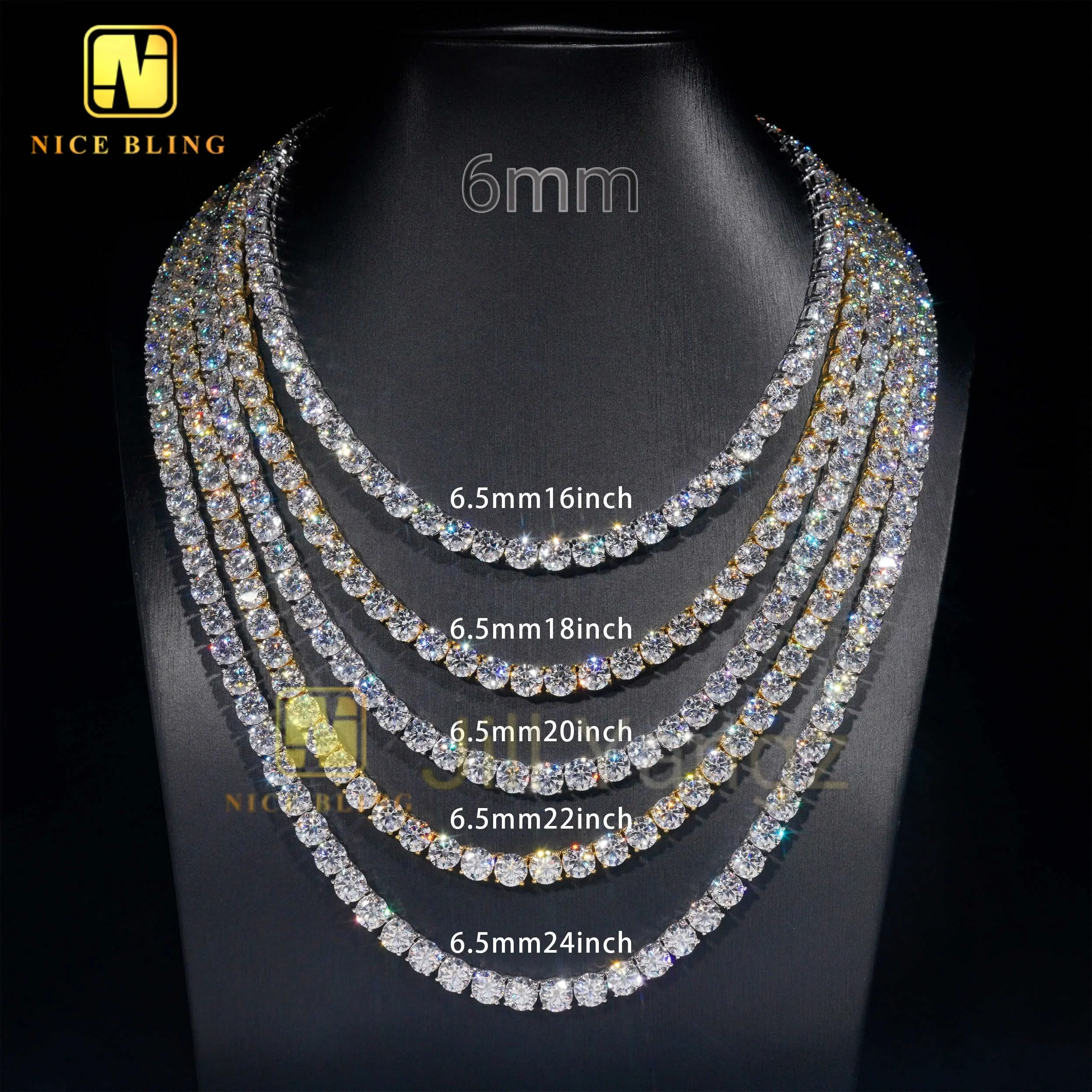 CHEAPEST IN HISTORY Ready Made Full Size Moissanite Chain 18k Gold Plated Necklace Hip Hop Jewelry Tennis Chain Bracelet