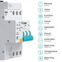 Disjoncteur intelligent Wi-Fi AT TUYA Smart Rcbo 2P avec télécommande sans fil et protection contre les fuites via l'application Smart Life