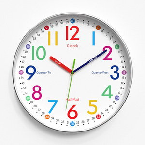 <span class=keywords><strong>Horloge</strong></span> <span class=keywords><strong>murale</strong></span> silencieuse à quartz de 25 cm pour la gestion du temps des enfants, motif dessin animé, pour la petite enfance, 10 pouces, pour salon - Product Image 1