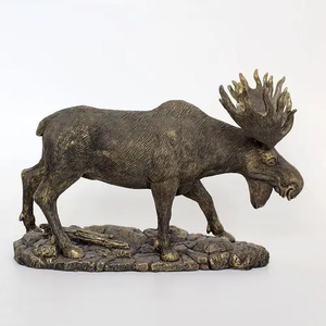 Tavolo in piedi scultura artigianale 17cm alto bronzo <span class=keywords><strong>alce</strong></span> a forma di interno statua decorativa per la vendita - Product Image 3