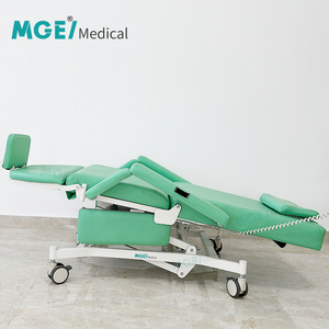 Fauteuil de dialyse électrique à deux moteurs, design inclinable, fonction CPR, roulettes de 4 pouces avec frein pour la donatation de sang et la collecte de sang - Product Image 3