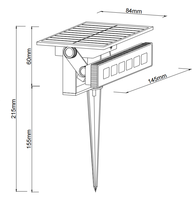 Projecteur solaire LED extérieur étanche IP65 0,9W 800lm pour jardin, allée, chemin, avec piquet et angle de faisceau de 68°