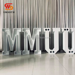 SMOOTH Nouveau design Cadre métallique Lettres 3D au design néon RGB multicolore Blanc chaud Enseigne autoportante pour mariage et fête - Product Image 3