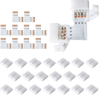 Connecteur d'alimentation pour bande LED RGB Grilight GL-10MMBB-2S 5050 de haute qualité, 4 broches, 5V-36V 6A, classe de flamme UL94 V0 22-20 #   Câble AWG