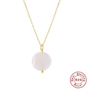 Collar con Colgante de Perla de Agua Dulce y Plata de Ley 925 con Forma de Corazón Redondo Creativo para Mujer - Product Image 2