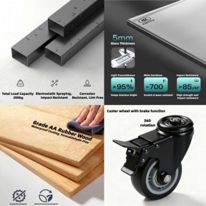 Panoramisch transparante glazen draaibare cilindrische houten kattenvilla moderne luxe binnenkattenkooi met geïntegreerde kattenbak - Product Image 5