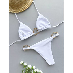 Maillot de bain brésilien micro-string halter pour femme, uni, sexy et minimaliste, idéal pour la plage - Product Image 3