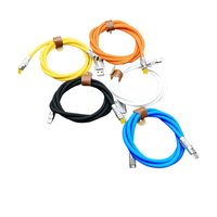 Câble de Charge USB jaune 6A en alliage de Zinc 6mm à Charge rapide, connecteur de Type C à C en Silicone