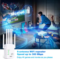 Repetidor amplificador de señal WiFi con seis antenas Expansión de red inalámbrica de 300 Mbps Nuevo amplificador de cortafuegos para el hogar