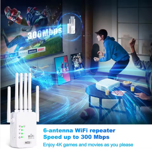 Bộ khuếch đại tí<span class=keywords><strong>n</strong></span> hiệu <span class=keywords><strong>wifi</strong></span> Repeater với Sáu ăng ten 300 Mbps mở rộng mạng không dây New Home tường lửa <span class=keywords><strong>Booster</strong></span> - Product Image 3