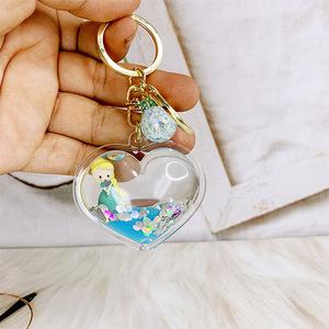 LLavero de acrílico de dibujos animados, colgante creativo de princesa de <span class=keywords><strong>amor</strong></span>, bolsa de botella flotante, llavero con abalorio, <span class=keywords><strong>2021</strong></span> - Product Image 6