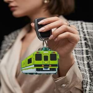 Porte-clés en silicone 3D vintage tramway - Porte-clés rétro tramway pour les amateurs de <span class=keywords><strong>voyage</strong></span>, porte-clés en caoutchouc souple par Bestware - Product Image 4