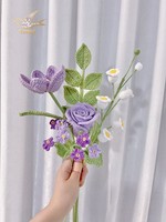 Buket Mawar Rajut Abadi Buatan Tangan Rangkaian Bunga Artifisial Hari Valentine Thanksgiving Wisuda Ulang Tahun Hari Jadi