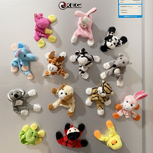 Stock di Fabbrica: Mini Bambole di Peluche Serie <span class=keywords><strong>Zoo</strong></span> Cartoon da 10cm, Magneti per Frigorifero con Adesivi Magnetici, Giocattoli Animali in Peluche - Product Image 2