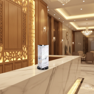 Porta Menús <span class=keywords><strong>Giratorio</strong></span> de Acrílico, Soporte de Señalización de Mesa de 3 Lados para <span class=keywords><strong>Restaurante</strong></span>, Cafetería, Exhibición de Escritorio, Porta Señales de Cristal Transparente de 3 mm, 2026 - Product Image 1