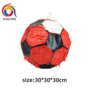 Piñata ronde pour fête sportive, décoration <span class=keywords><strong>de</strong></span> fête pour enfants, ballons <span class=keywords><strong>de</strong></span> football, piñata pour enfants, fournitures <span class=keywords><strong>de</strong></span> fête en papier - Product Image 4