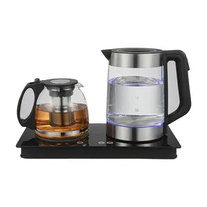 tray set of electric glass kettle with Cordless Technology you can easily clean this kettle thoroughly after each use.