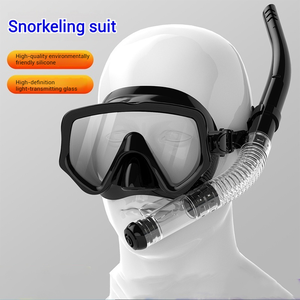Nuevo juego de esnórquel de dos piezas <span class=keywords><strong>con</strong></span> máscara de silicona ancha y tubo de respiración semiseco, lente templada, equipo de buceo - Product Image 3