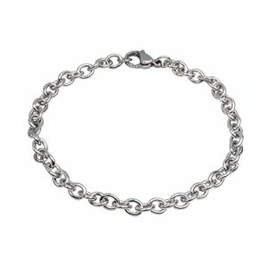 Bracciale a catena ovale in acciaio 4.3x5.7 Gioielleria raffinata - Product Image 2
