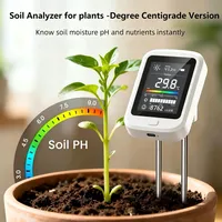 Testeur de sol 6-en-1 rechargeable, moniteur de sol de jardin avec mesure de l'humidité, du pH, de la température (en degrés Celsius), de la luminosité et de la fertilité