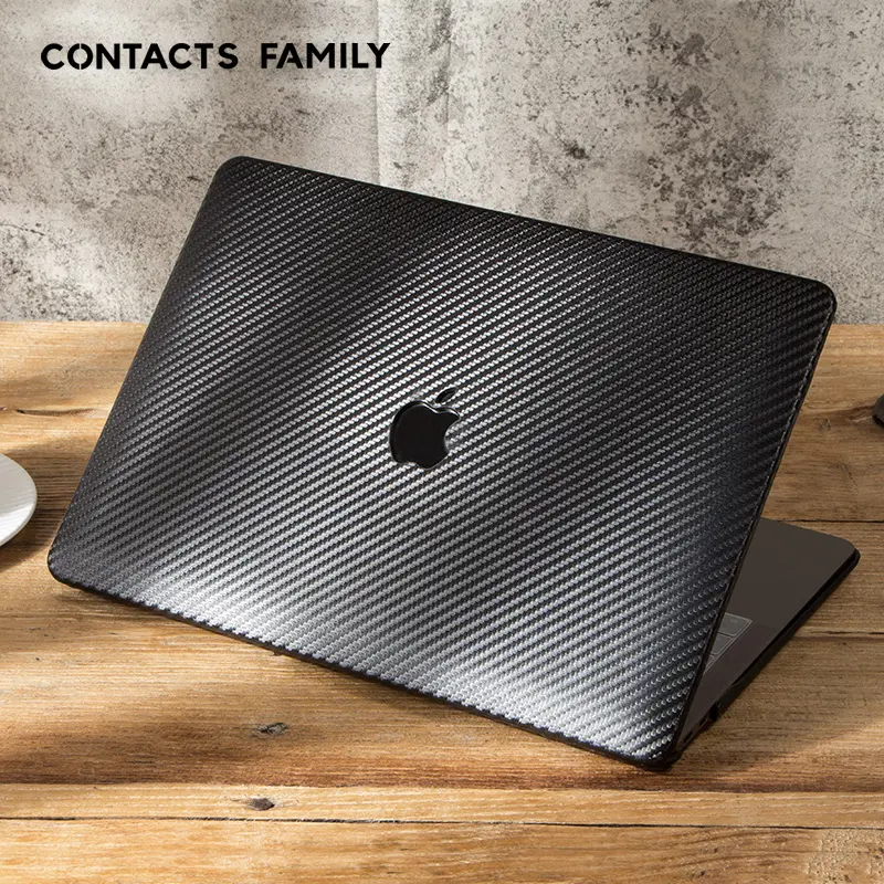 Custom Carbon Fiber Texured Laptop Sleeve Protector PU Covers Laptop Case Leather For Apple Macbook Air Pro 13.3 inch Shell Skin