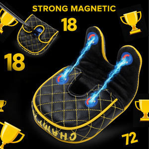 Custom Design Embroidery Logo Golf <b>Mallet</b> Headcover PU Leather Golf Headcover Golf <b>Mallet</b> <b>Putter</b> <b>Cover</b> - Product Image 4