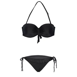 black string bikini set women swimsuits ladies swimwear 2024 new design hot sexy beach wholesale OEM custom factory manufacturer