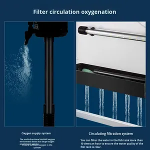 <span class=keywords><strong>Acquario</strong></span> rettangolare piccolo in PVC curvato a caldo per acquari di pesci rossi e <span class=keywords><strong>tartarughe</strong></span>, ideale per l'arredamento ecologico del soggiorno e della scrivania - Product Image 4