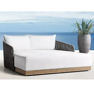 freizeitmöbel für draußen strandtagsschlaf teakholz doppelbett designs