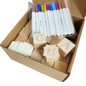 Il cubo blocca la formazione educativa per bambini giocattolo fatto da te che dipinge il tuo blocco con SET di penne colorate