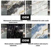 Panneau mural en PVC effet marbre, revêtement UV, style européen classique, haute brillance, imperméable, imprimé à larges veines, pour hôtels et foyers