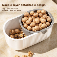 Panier à fruits portable en forme d'œuf, durable, sans BPA, écologique, en PP, double couche, détachable, compatible lave-vaisselle, 3-6L