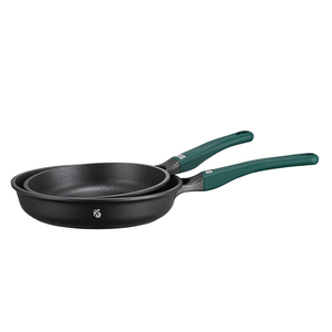 Set <span class=keywords><strong>di</strong></span> 2 Padelle Antiaderenti in Alluminio Pressofuso Nero da 22/26cm Resistenti all'Usura per <span class=keywords><strong>Cucina</strong></span> Domestica - Product Image 1