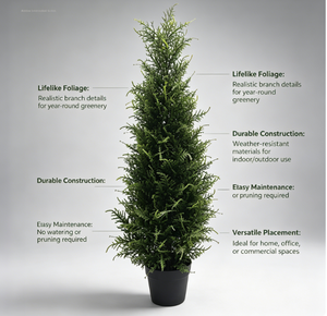 Árbol de Ciprés Artificial de Alta Calidad para Exteriores, Ecológico, Resistente a los Rayos UV, Plástico Ignífugo, Protector Solar, Decorativo para Hogar y Jardín - Product Image 2