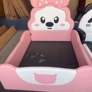 Cama Infantil con Temática de <span class=keywords><strong>Minnie</strong></span> <span class=keywords><strong>Mouse</strong></span> de JINS, Cama Tapizada Rosa de Dibujos Animados para Dormitorio de Niñas - Product Image 4