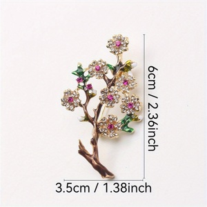 Elegante Broche de Flor con Diseño de Ciruelo y Ramas, Accesorio de Moda para Ropa Femenina, Broche Novedoso para Damas - Product Image 4