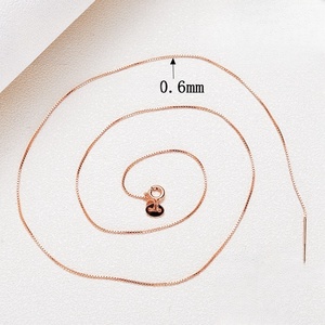 진짜 925 스털링 실버 목걸이 상자 크로스 체인 유니버설 목걸이 여성용 웨딩 DIY 펜던트 목걸이 - Product Image 3