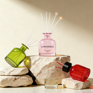 Botella de <span class=keywords><strong>Vidrio</strong></span> Personalizada para Aromaterapia, <span class=keywords><strong>con</strong></span> Varillas Difusoras, 100ml/150ml, de Lujo, <span class=keywords><strong>con</strong></span> Tapón de Corcho, Vacía, para Difusor de Aroma - Product Image 1