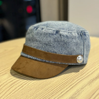 Gorra ecuestre de mezclilla para mujer, estilo vintage, con visera suave y ajuste cómodo para equitación, actividades al aire libre y uso diario.