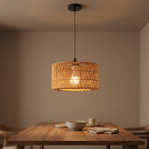 Handmade Wooden Rattan Oval Middle Floor Adjustable Height <b>Remote</b> <b>Control</b> E27 LED 2700K Energy Saving Boho Standing <b>Light</b> - Product Image 3
