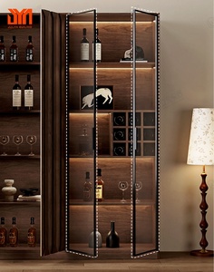 <span class=keywords><strong>JYN</strong></span> Petite armoire à vin en bois massif Armoire de décoration de rangement rétro Armoire sur pied pour salon TV - Product Image 3