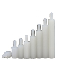 Fixations, goujons, tiges filetées, nouveau plastique fileté PA 66 blanc, entretoise pour circuit imprimé, vis femelle à mâle, goujons hexagonaux en nylon filetés - Product Image 6