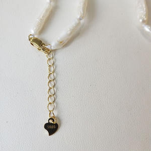 قلادة يو مون من اللؤلؤ الطبيعي للمياه العذبة بشكل باروك من الدرجة AA، قلادة كلاسيكية مع مشبك من الفضة عيار 925، طول 42-55 سم معقودة - Product Image 4