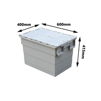 JOIN Vente chaude de haute qualité 600*400*415mm caisses de stockage empilables caisses en plastique avec couvercle