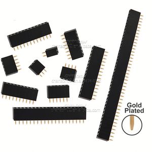จุ่มผ่านหลุมเดี่ยวหญิง<span class=keywords><strong>2</strong></span> <span class=keywords><strong>3</strong></span> 4 <span class=keywords><strong>5</strong></span> 6 8 10 12 15 20 40พินตัวเชื่อมต่อพิน<span class=keywords><strong>2</strong></span>.54มม. ชุบทองสำหรับ PCB - Product Image 1