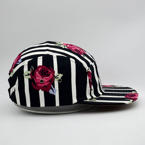 Chapeau de camp de course pour femme à la mode personnalisée Casquette de baseball à profil moyen 5 panneaux Impression de <span class=keywords><strong>fleurs</strong></span> à bord en daim pour la pêche à la plage en plein air - Product Image 5