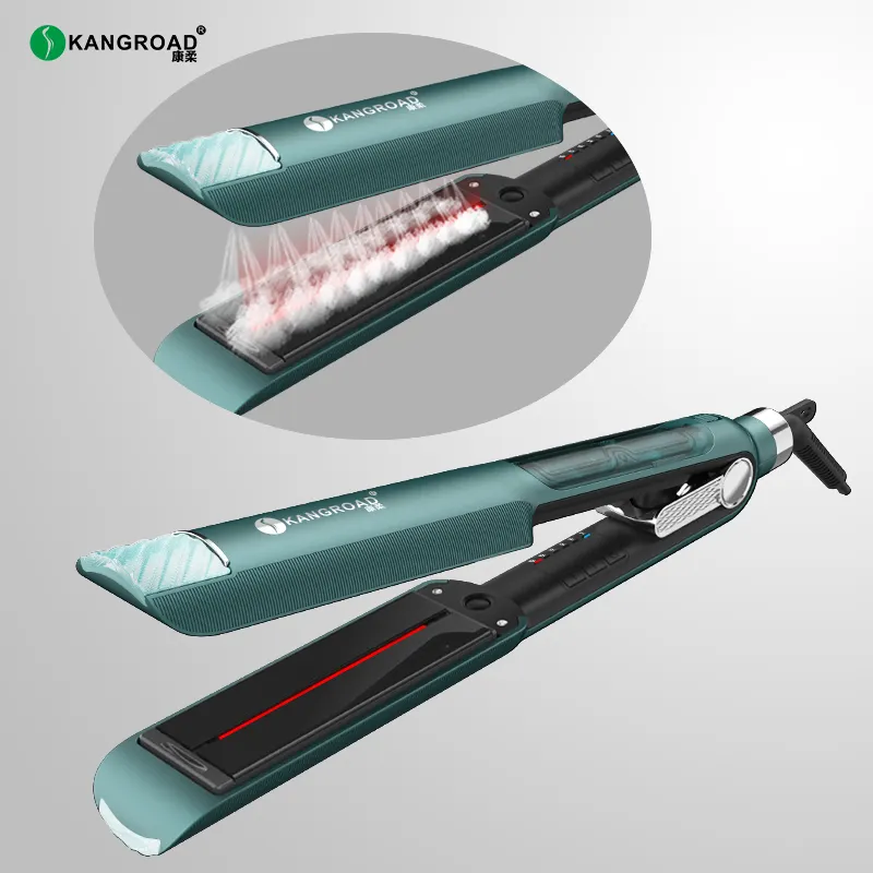 Kang Road Professionele Ptc Planchas De Pelo Infrarood En Stoom Haar Private Label Titanium Flat Iron Draagbare Stijltang